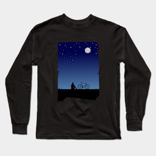 night Cycling alone Long Sleeve T-Shirt